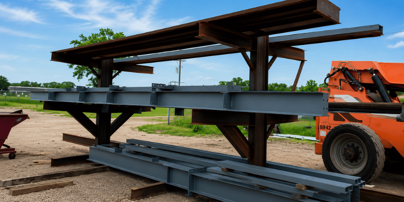 metal building manufacturer production yard texas