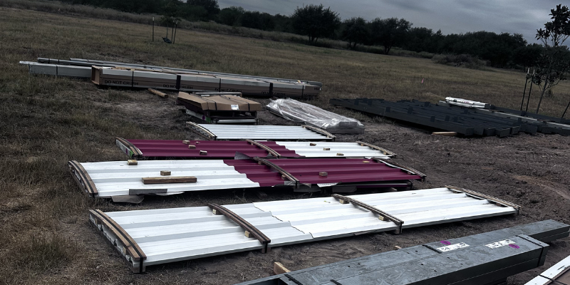 metal building material delivery construction phase