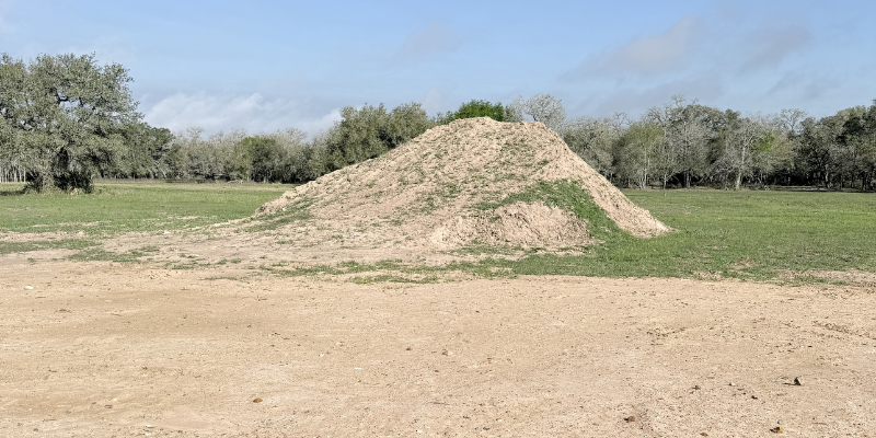 fill dirt used to level land during metal building site preparation and elevation adjustment