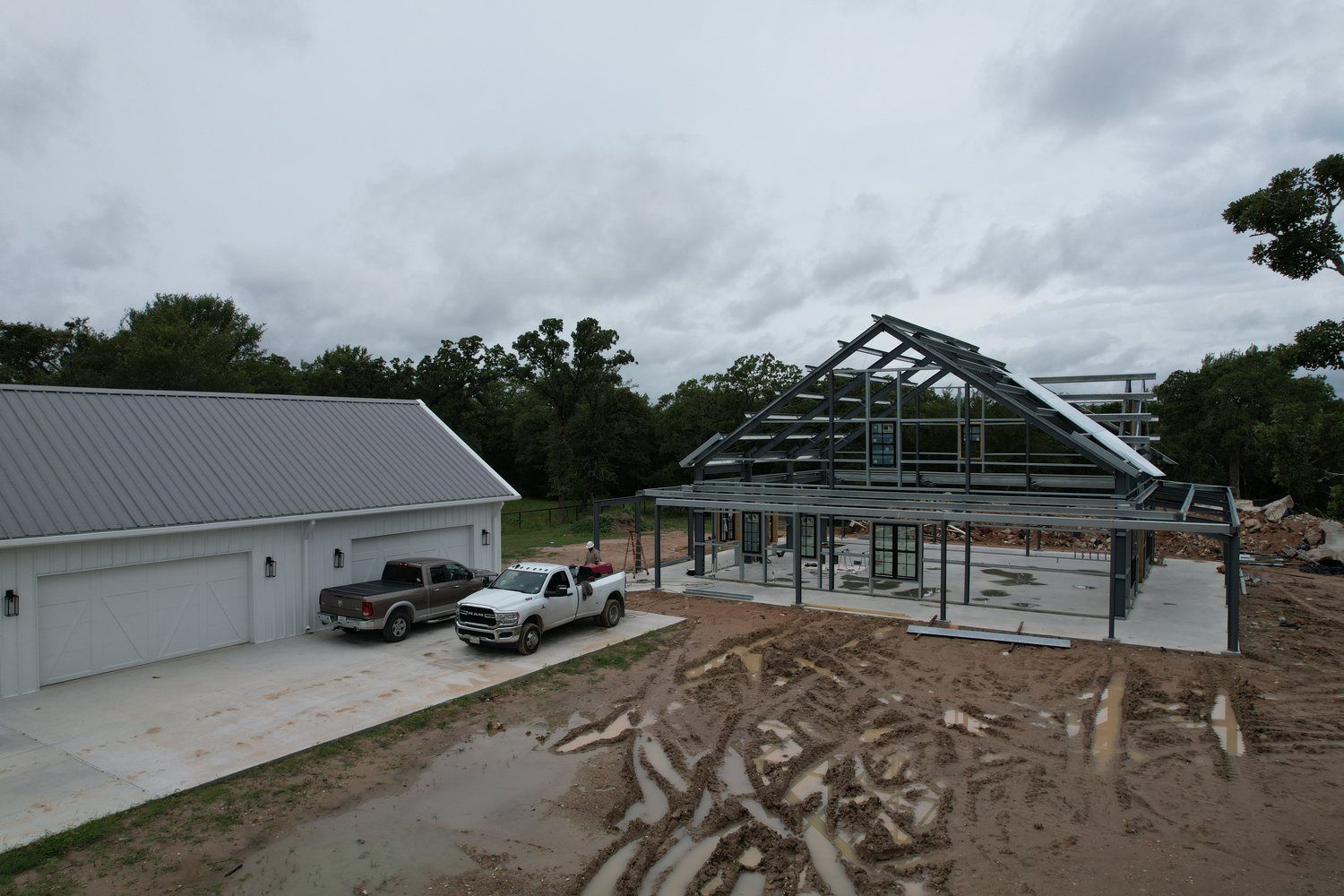 existing-garage-and-new-steel-frame-anderson-tx