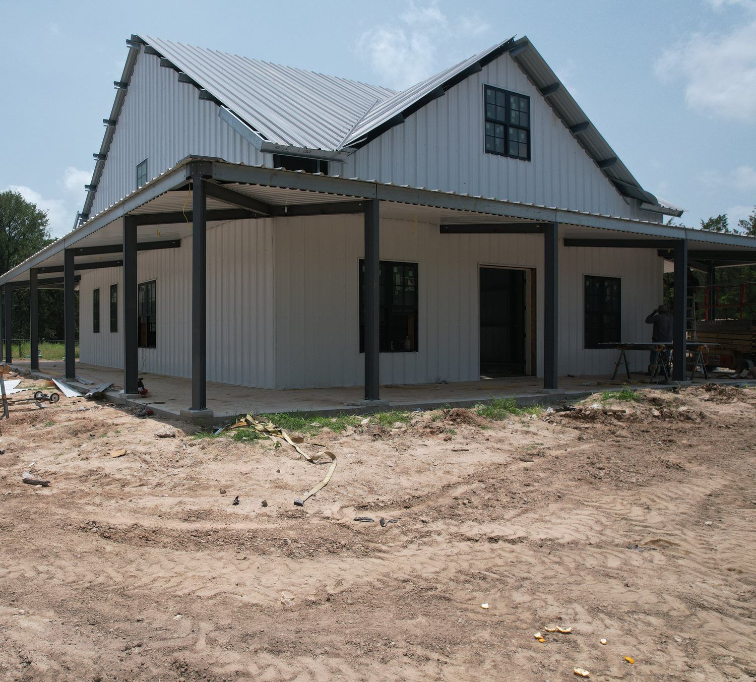 residential-metal-building-anderson-texas-front-elevation