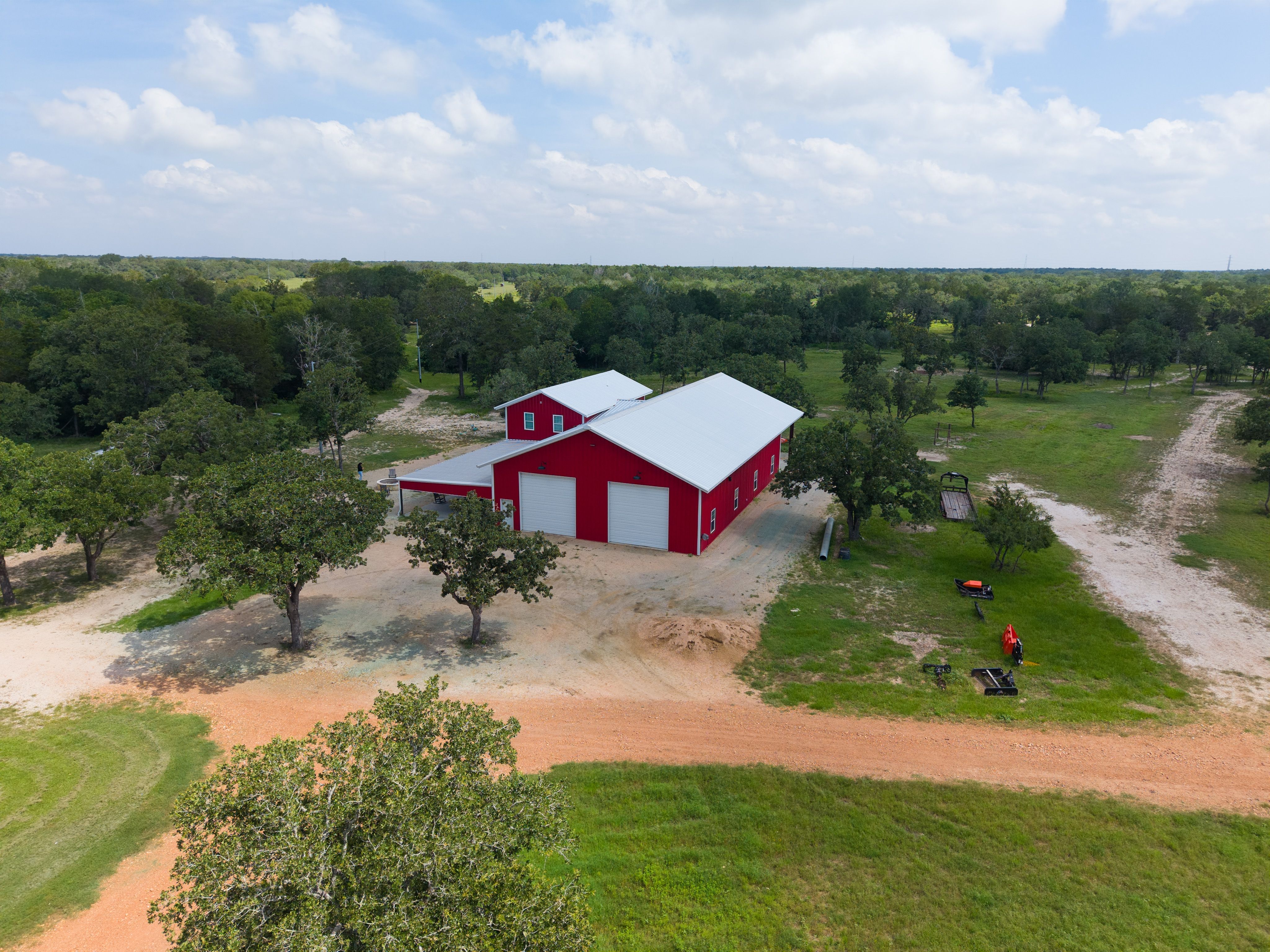 flatonia-tx-barndominium-aerial-view