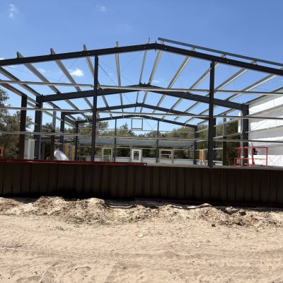 partially-sheeted-metal-building-sidewall-construction
